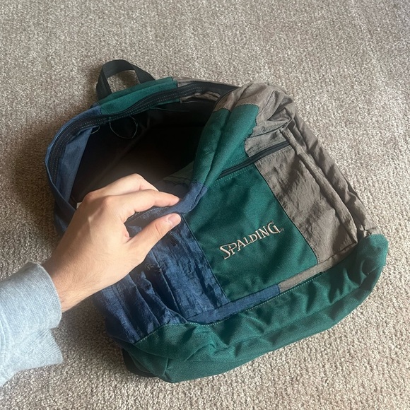 VTG 90’s Spalding Three Tone Green Backpack - Picture 5 of 5